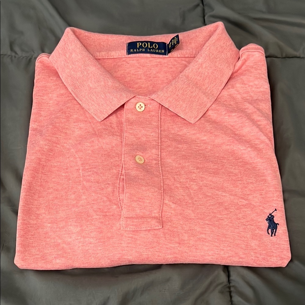 Polo Heathered Red Short Sleeve Polo Size 2XB